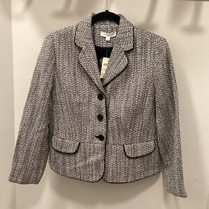 Ann Taylor Factory Monochrome Tweed Blazer